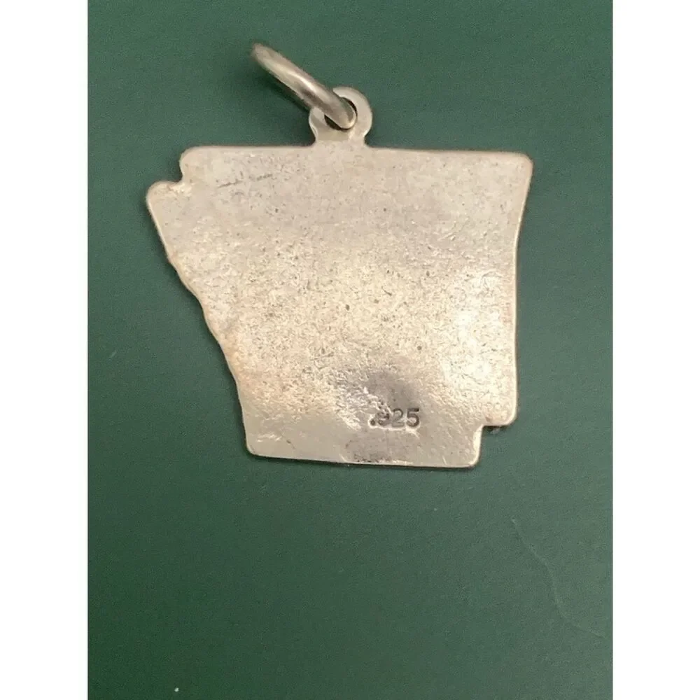.925 Arkansas State Sterling Silver Jewelry Charm #travel #Little Rock